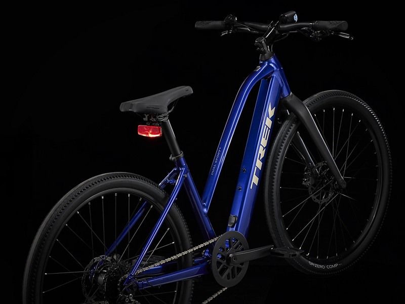 TREK Dual Sport+ 2 Stagger 250Wh Electric Hybrid Bike in Hex Blue-1