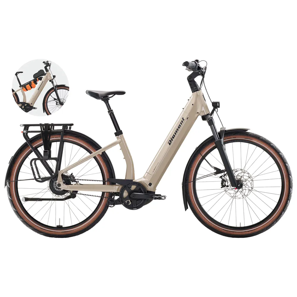 Team Cycles Diamant Suvea Style Low Step 800Whh Electric Hybrid Bike in Lehmbeige | Interest FREE Finance & Online Refund Policy.