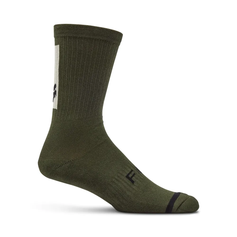 Team Cycles Fox Clothing Fox 8 Defend Socks in Olive Green | Interest FREE Finance & Online Refund Policy.