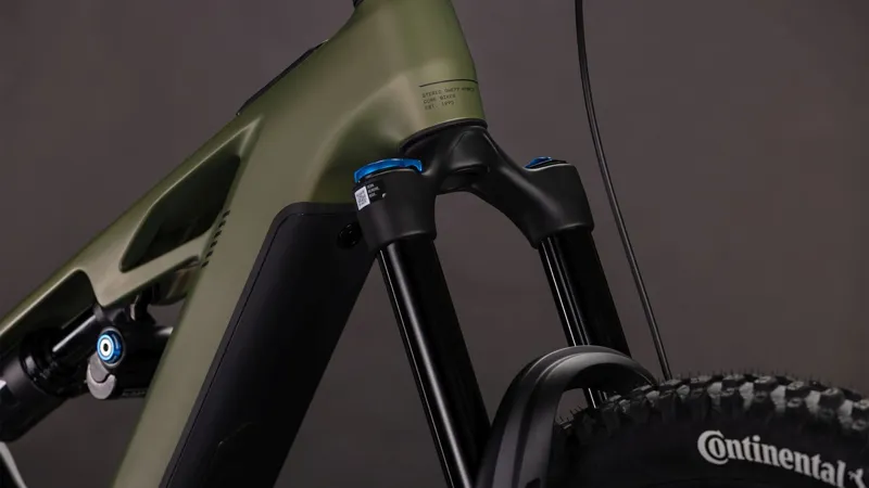 Cube Stereo Hybrid ONE77 HPC TM 800Wh Electric Full Suspension Mountain Bike in Reedgreen and Matrix-4