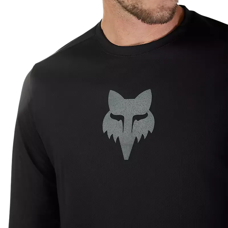 Fox Ranger Fox Head Long Sleeve Mountain Bike Jersey in Black-5