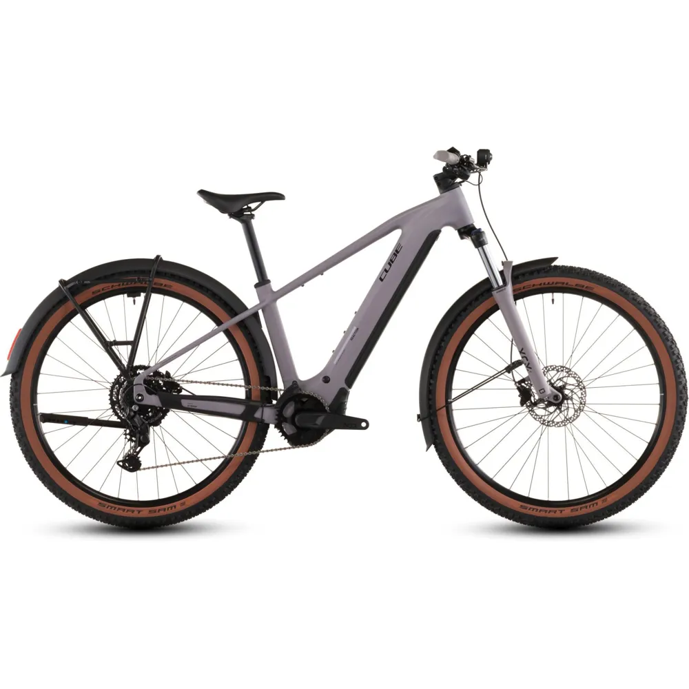 Team Cycles Cube Reaction Hybrid Performance FE 600Wh Electric Mountain Bike in Plumgrey and Black | Interest FREE Finance & Online Refund Policy.