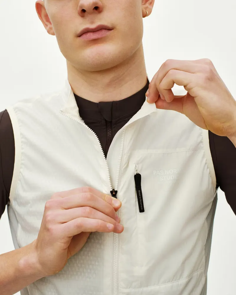 Pas Normal Studios Men's Essential Insulated Gilet in Off White-4