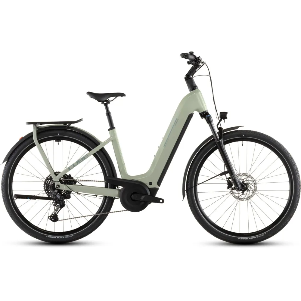 Cube Kathmandu Hybrid One Ee 800Wh Electric Hyrbid Bike In Pea And Green