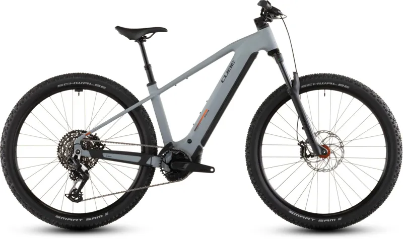 Cube Reaction Hybrid Race 800Wh Electric Mountain Bike in Vulcan and Orange
