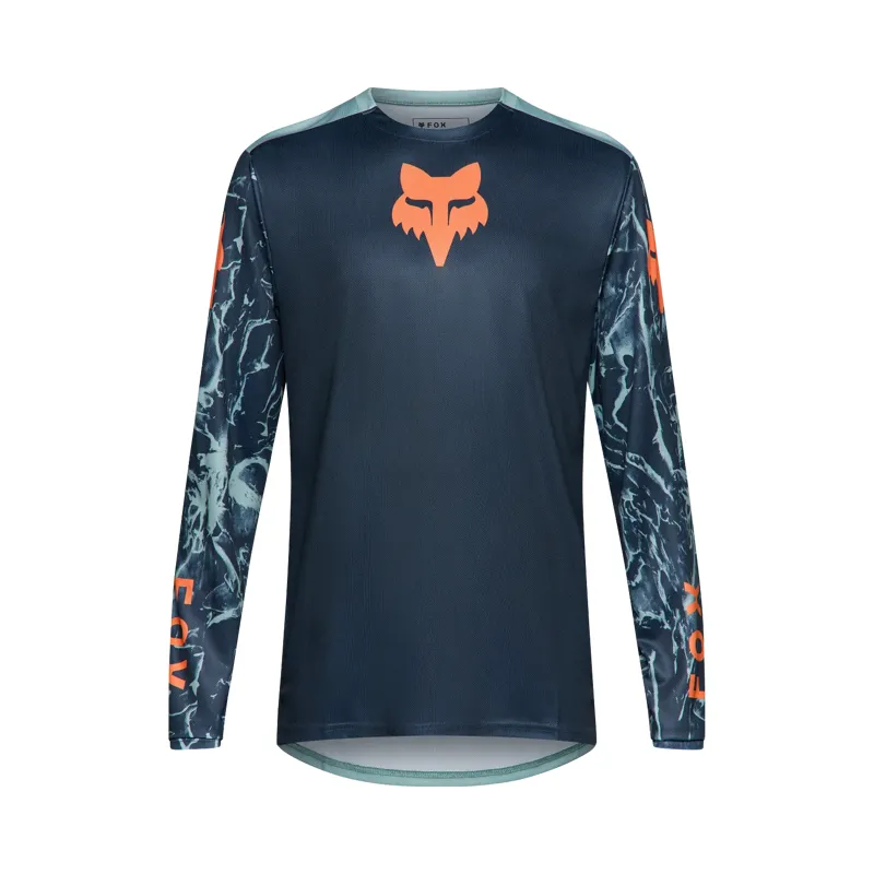 Fox Ranger Long Sleeve Image Print Jersey in Arctic Blue