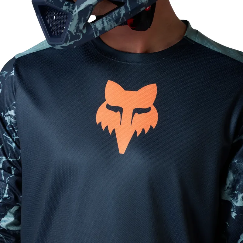 Fox Ranger Long Sleeve Image Print Jersey in Arctic Blue-4