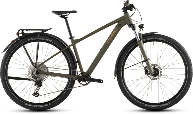 Cube Aim SLX FE Mountain Bike in Dustyolive and Gold