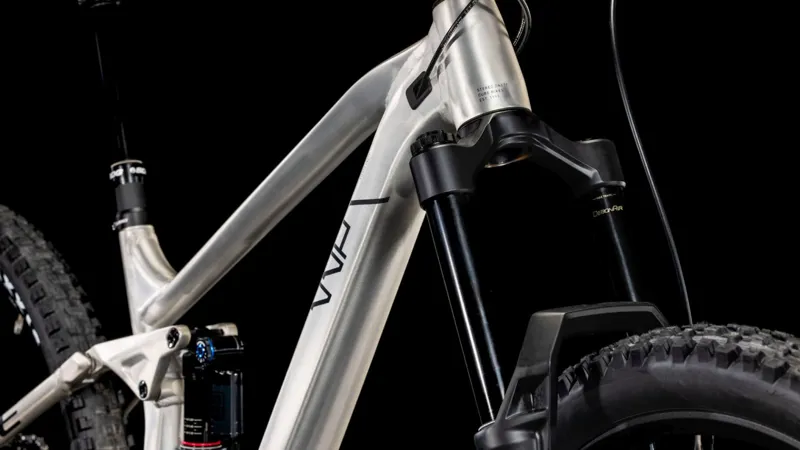 Cube Stereo ONE77 Race Full Suspension Mountain Bike in Rawmetal and Black-2