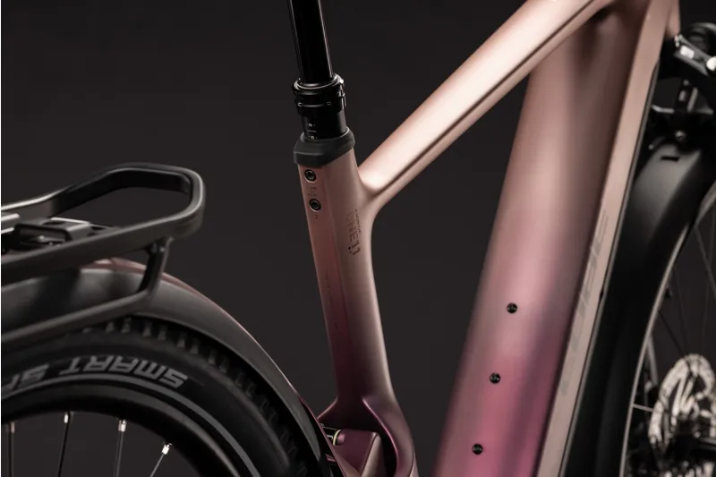 Cube Nuride Hybrid ONE11 HPC SLX 800Wh Electric Hybrid Bike in Mauve and Black-1