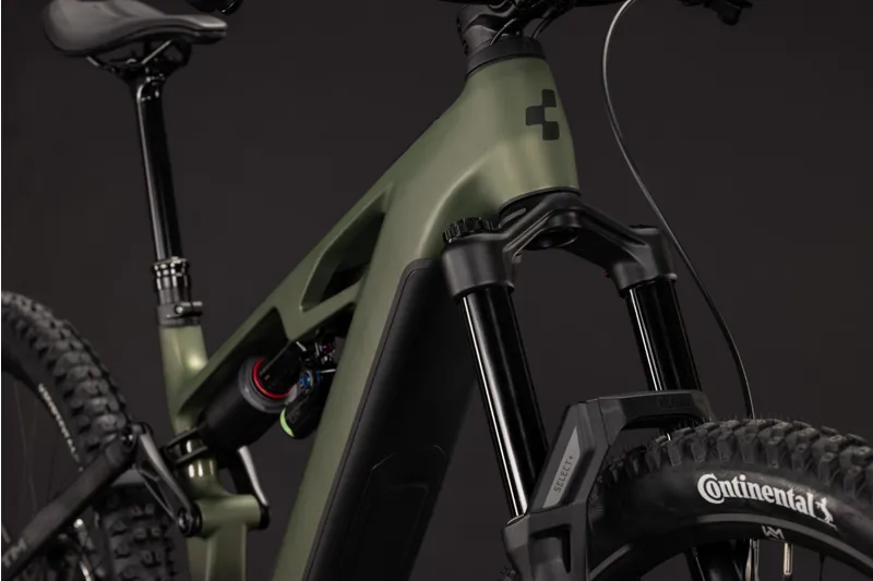 Cube Stereo Hybrid ONE77 HPC TM 800Wh Electric Full Suspension Mountain Bike in Reedgreen and Gills-1