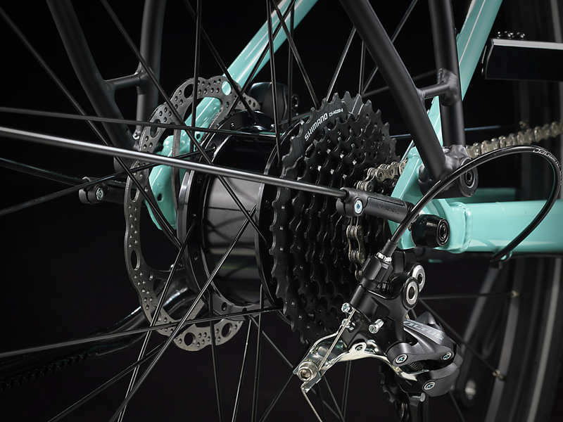 TREK FX+ 2 Stagger 250Wh Electric Hybrid Bike in Blue Sage-2