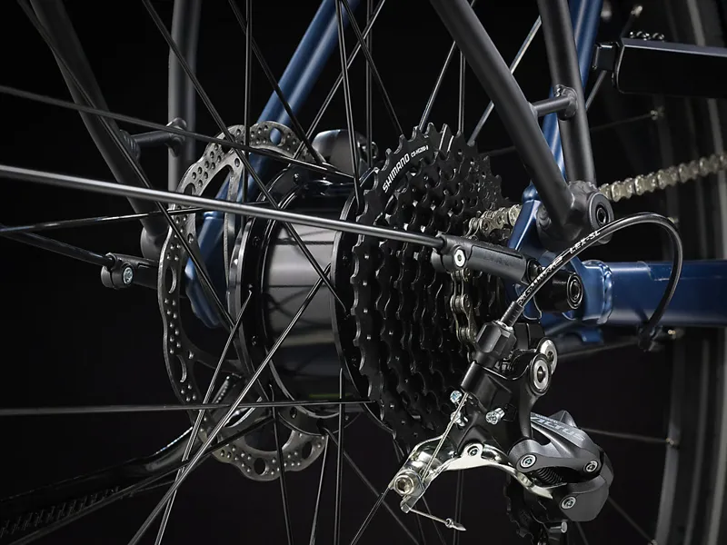 TREK Fx+ 2 Stagger 250Wh Electric Hybrid Bike in Mulsanne Blue-2