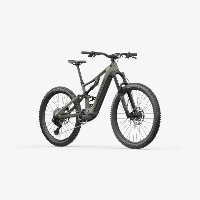Amflow PR Carbon 800Wh Electric Full Suspension Mountain Bike in Moss Green-1