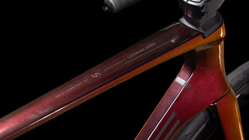 Cube Litening Aero C:68X SLT Road Bike in Solareclipse and Carbon-3