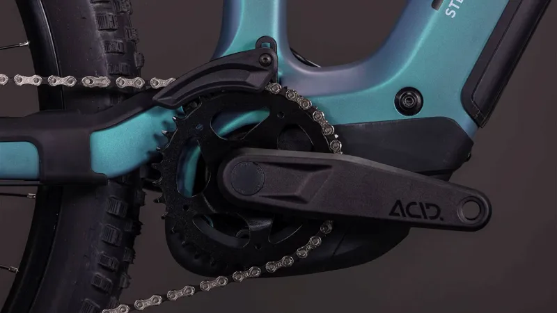 Cube Stereo Hybrid ONE44 HPC Race 800Wh Electric Full Suspension Moutnain Bike in Smaragdgrey and Prism-1