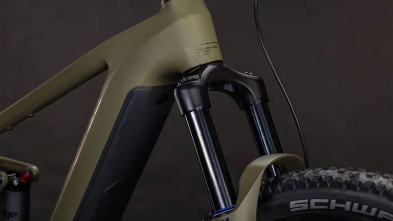 Cube Stereo Hybrid ONE44 Pro 800Wh Electric Full Suspension Mountain Bike in Dustyolive and Gold-3