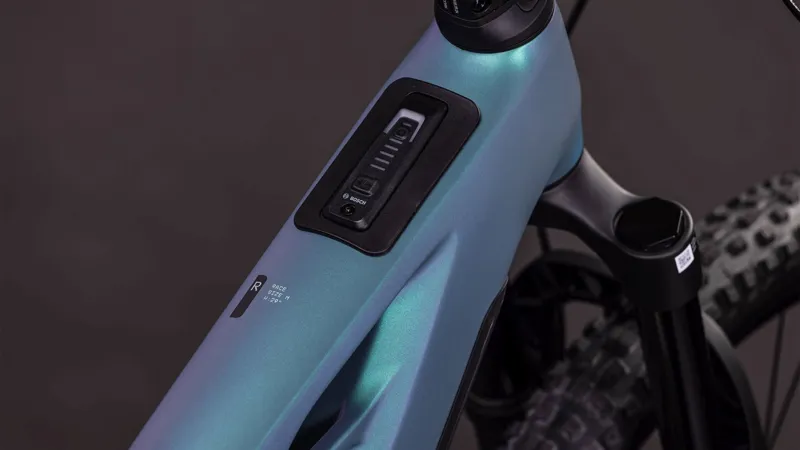 Cube Stereo Hybrid ONE44 HPC Race 800Wh Electric Full Suspension Moutnain Bike in Smaragdgrey and Prism-2