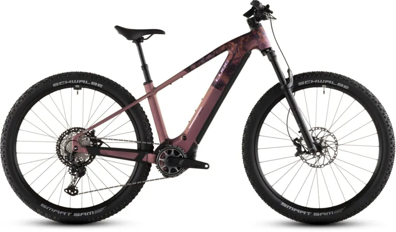 Cube Reaction Hybrid SLX 800Wh Electric Mountain Bike in Shiftblush and Art