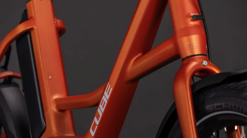 Cube Compact Hybrid 545Wh Unisize Electric Hyrbid Bike in Rustorange and Reflex-5