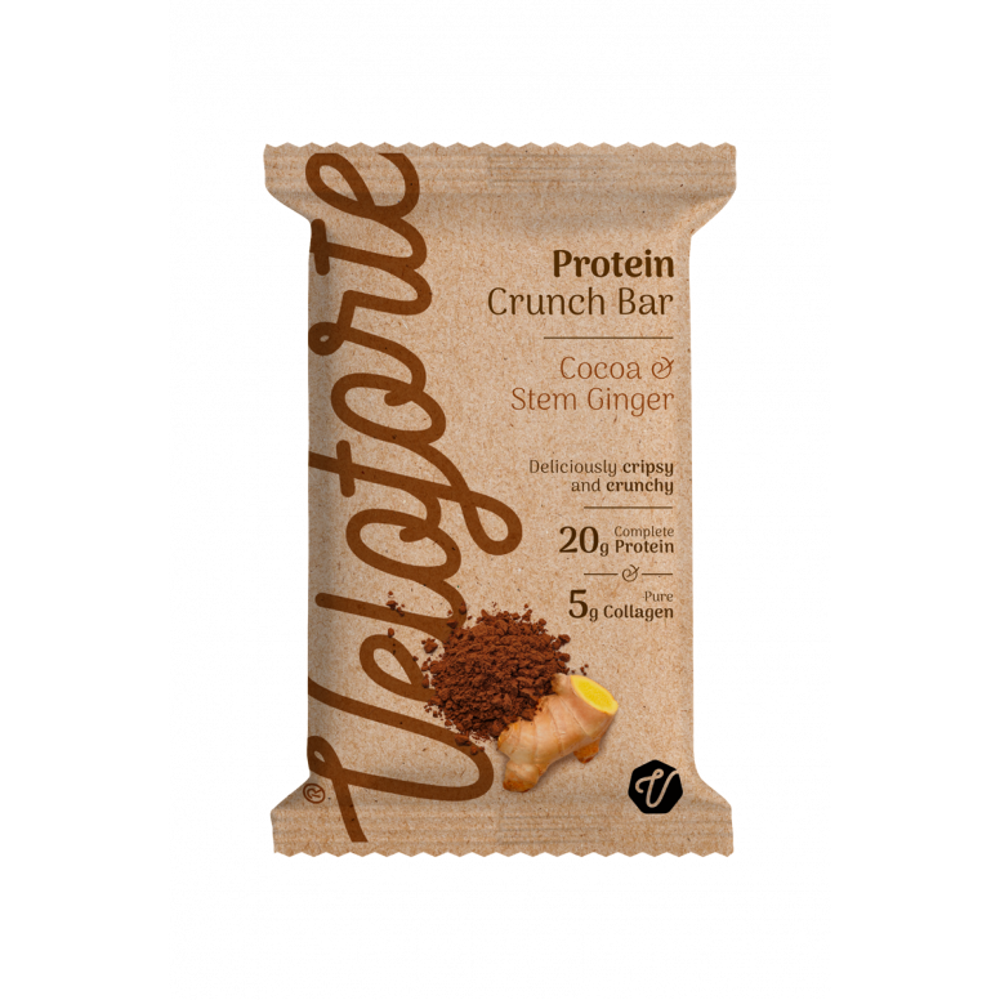 Team Cycles Veloforte High Protein Crunch Bar in Cocoa Stem Ginger | Interest FREE Finance & Online Refund Policy.