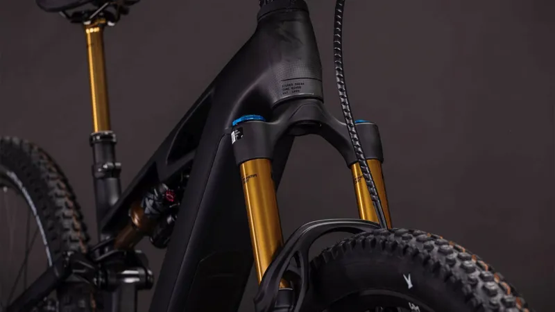 Cube Stereo Hybrid ONE44 HPC AT 800Wh Electric Full Suspension Mountain Bike in Carbon and Gold-1