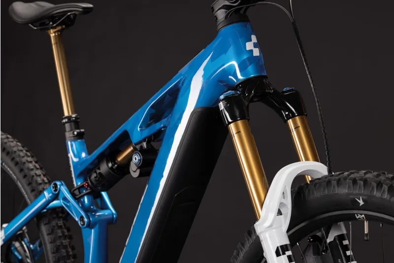 Cube Stereo Hybrid ONE77 HPC AT 800Wh Electric Full Suspension Mountain Bike in Actionteam-2