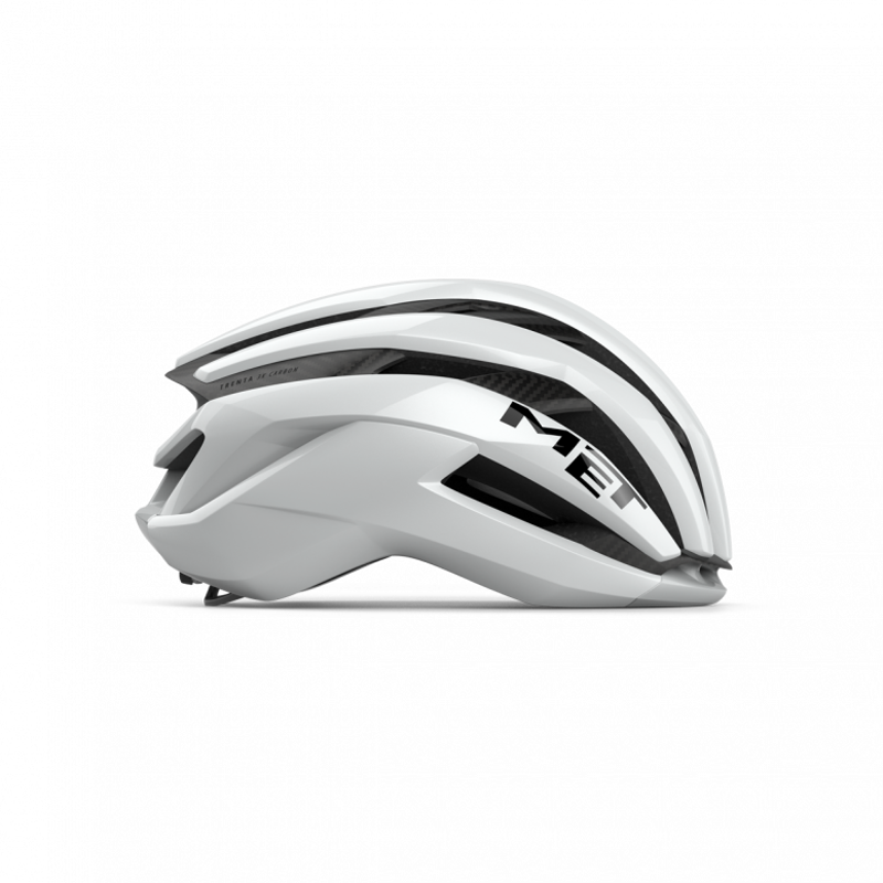 MET Trenta 3K Carbon Airframe Road Cycling Helmet in White-1