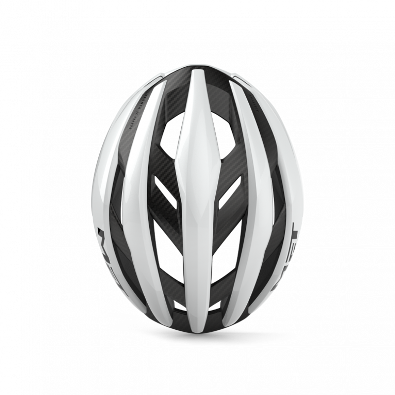 MET Trenta 3K Carbon Airframe Road Cycling Helmet in White-3