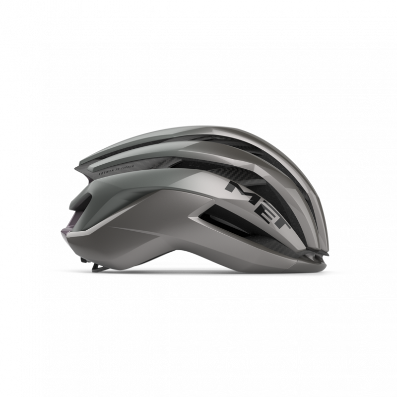 MET Trenta 3K Carbon Airframe Cycling Helmet in Opal Grey-1