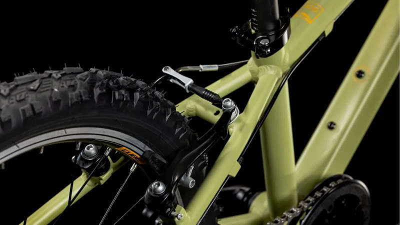 Cube Acid 200 20 Inch Kids Bike in Lightolive and Orange-3