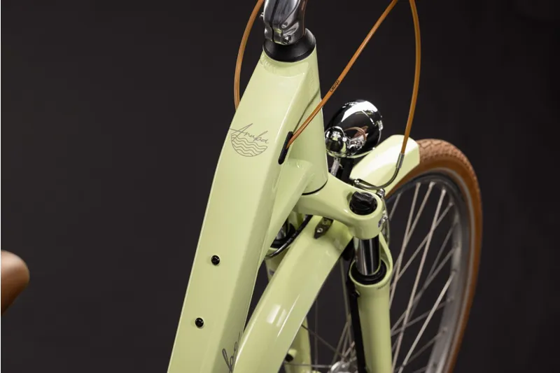 Cube Aruba Hybrid Bike in Sunnyday and Brown-3