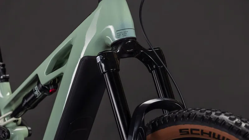 Cube Stereo Hybrid ONE44 HPC Race 800WH Electric Full Suspension Mountain Bike in Driedherbs and Black-4