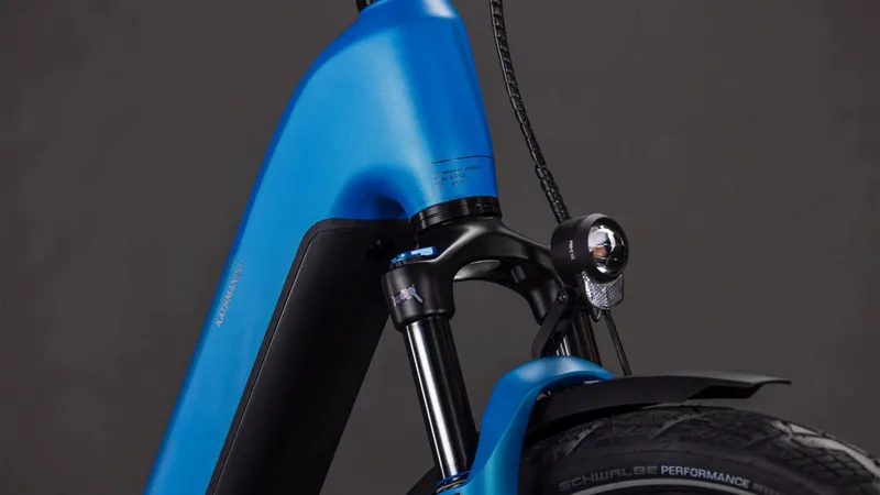 Cube Kathmandu Hybrid Comfort Pro EE 800Wh Electric Hybrid Bike in Azure and Black-3