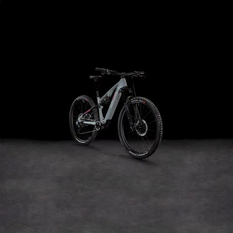 Cube AMS Hybrid ONE44 C:68X TM 400x 400Wh Full Suspension Electric Mountain Bike in Swampgrey and Purple Reflex-10