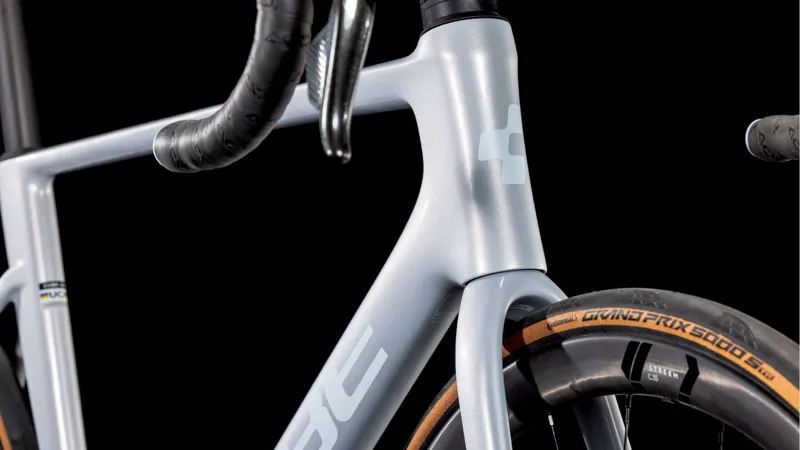 Cube Litening Air C:68X Pro Road Bike in Foggrey and White-3