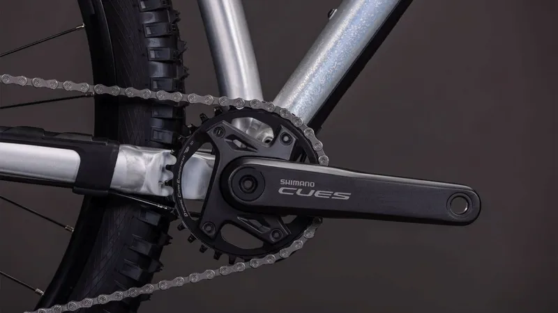 Cube Reaction TM One Mountain Bike in Rawmetal and Blue-2