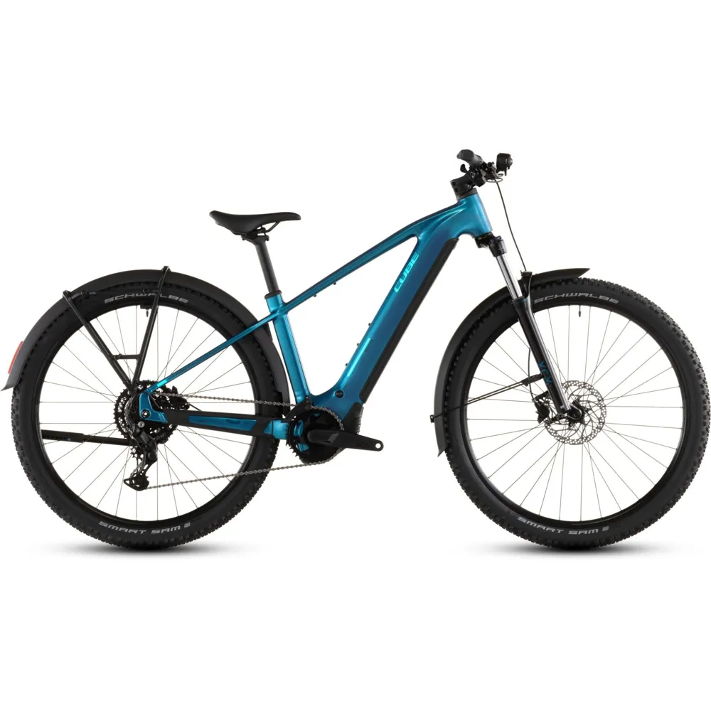 Cube Reaction Hybrid Performance Fe 600Wh Electric Mountain Bike In Electricblue And Dazzle