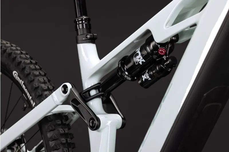 Cube Stereo Hybrid ONE77 HPC SLX 800Wh Electric Full Suspension Mountain Bike in Hintofmint and Orange-4
