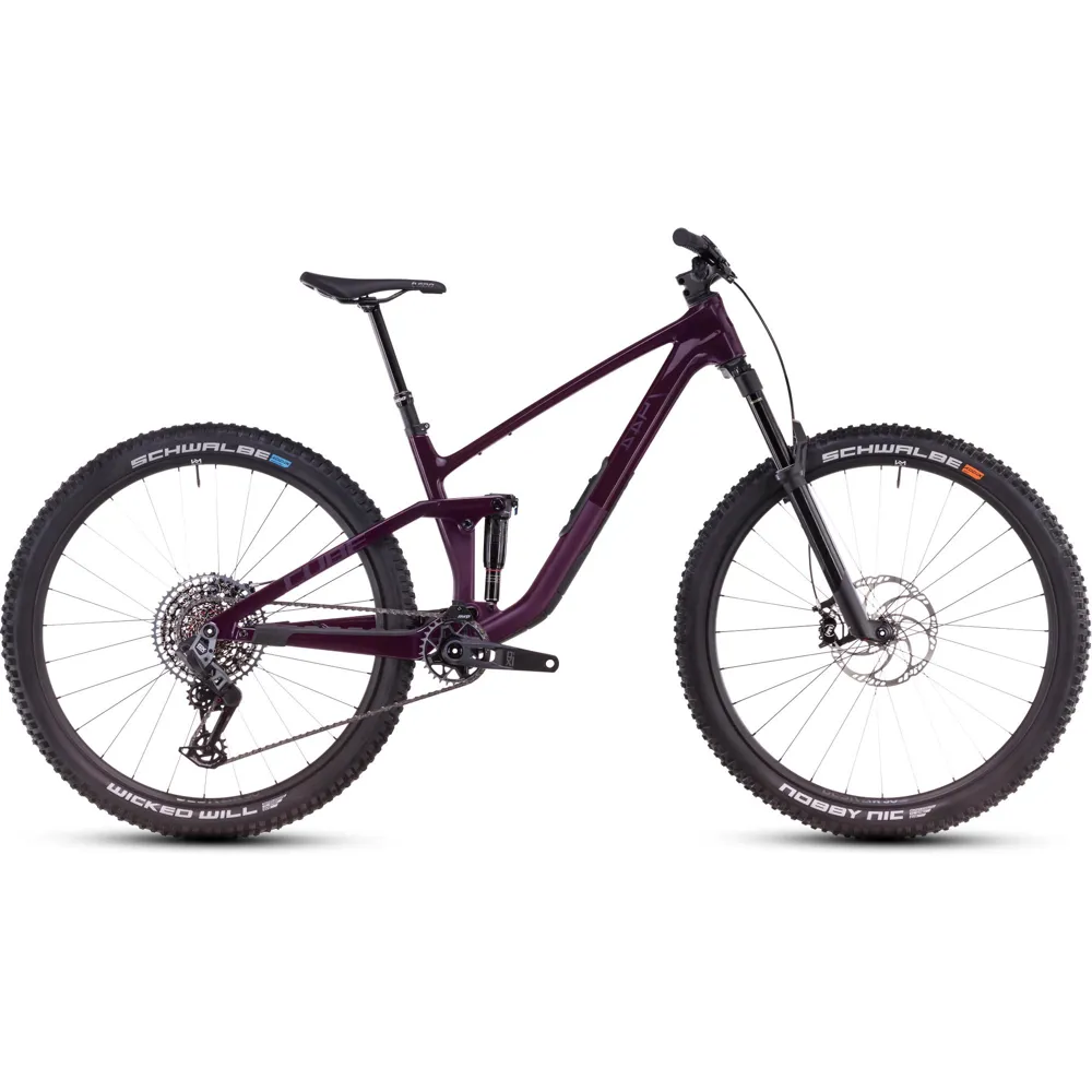 Team Cycles Cube Stereo ONE44 C:68X SLX Full Suspension Mountain Bike in Liquidviolet and Black | Interest FREE Finance & Online Refund Policy.
