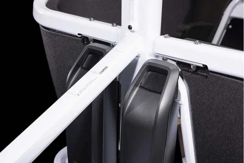 Cube Cargo Hybrid 500Wh Electric Cargo Bike in Flashwhite and Black-1