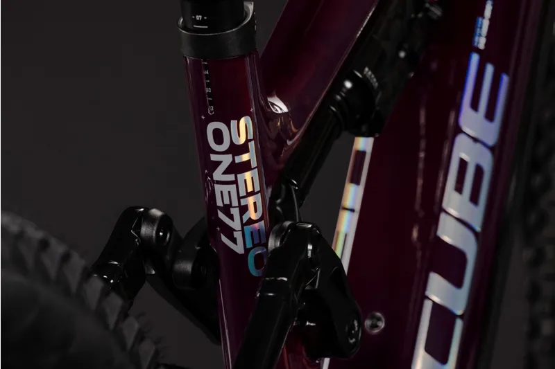Cube Stereo Hybrid ONE77 HPC SLX 800Wh Electric Full Suspension Mountain Bike in Liquidred and Black-1
