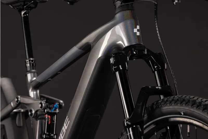 Cube Stereo Hybrid ONE44 SLX 800Wh Electric Full Suspension Mountain Bike in Prismasilver and Grey-1