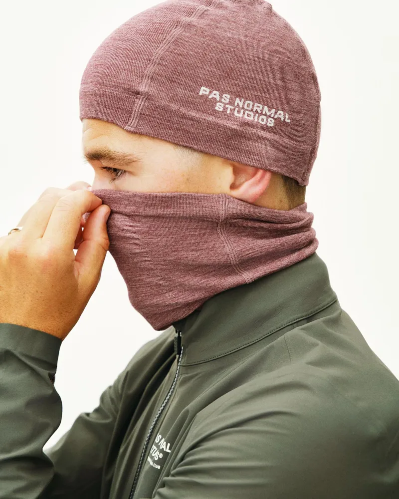 Pas Normal Studios Logo Merino Knit Necktube in Maroon-2