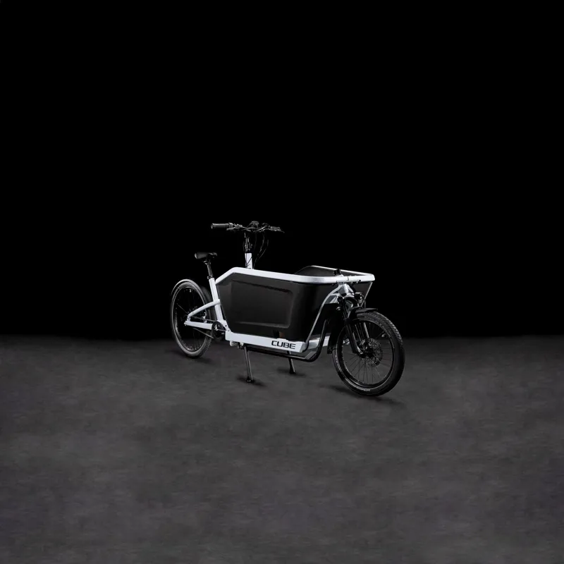 Cube Cargo Dual Hybrid 1000Wh Electric Cargo Bike in Flashwhite and Black-3