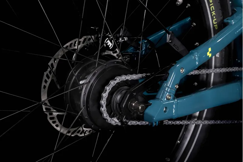 Cube Cargo Hybrid 500Wh Electric Cargo Bike in Blue and Lime-5