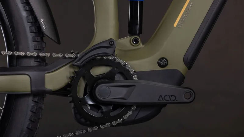 Cube Stereo Hybrid ONE44 Pro 800Wh Electric Full Suspension Mountain Bike in Dustyolive and Gold-1