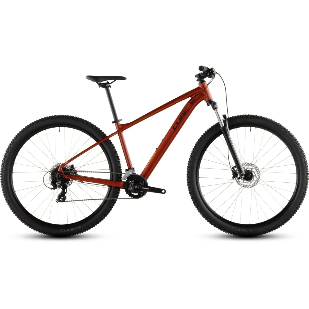 Team Cycles Cube Aim One Hardtail Mountain Bike in Sundowner and Black | Interest FREE Finance & Online Refund Policy.