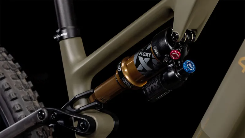 Cube AMS Hybrid ONE44 C:68X SuperTM 400x 400Wh Full Suspension Electric Mountain Bike in Dustyolive and Gold-3