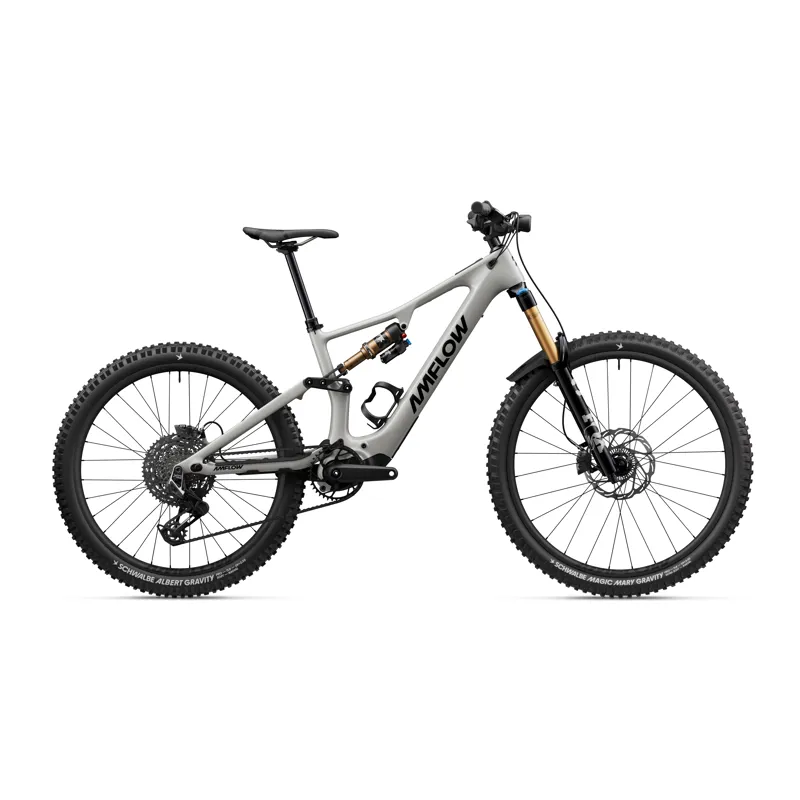 Amflow PX Carbon Pro 700Wh Electric Full Suspension Mountain Bike in Moonstone Gray